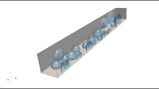 1 cm micro-channel two-phase flow using discrete particle model with 6 m/s air flow