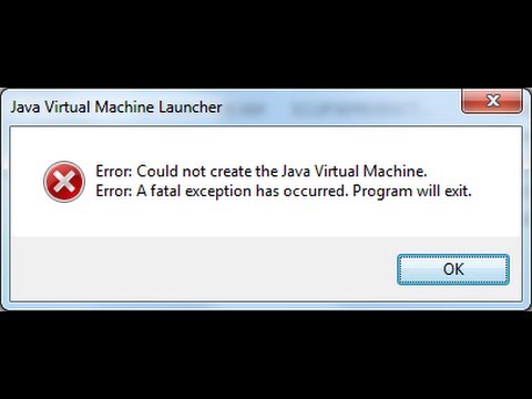 Resolvendo erro "Could not create the Java Virtual Machine" MINECRAFT (Windows7)