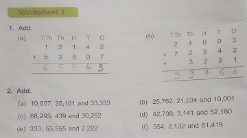 Dav Public School Class 4 Math ||Unit 2 Worksheet 1 Addition And Subtraction || @madhubanclasses