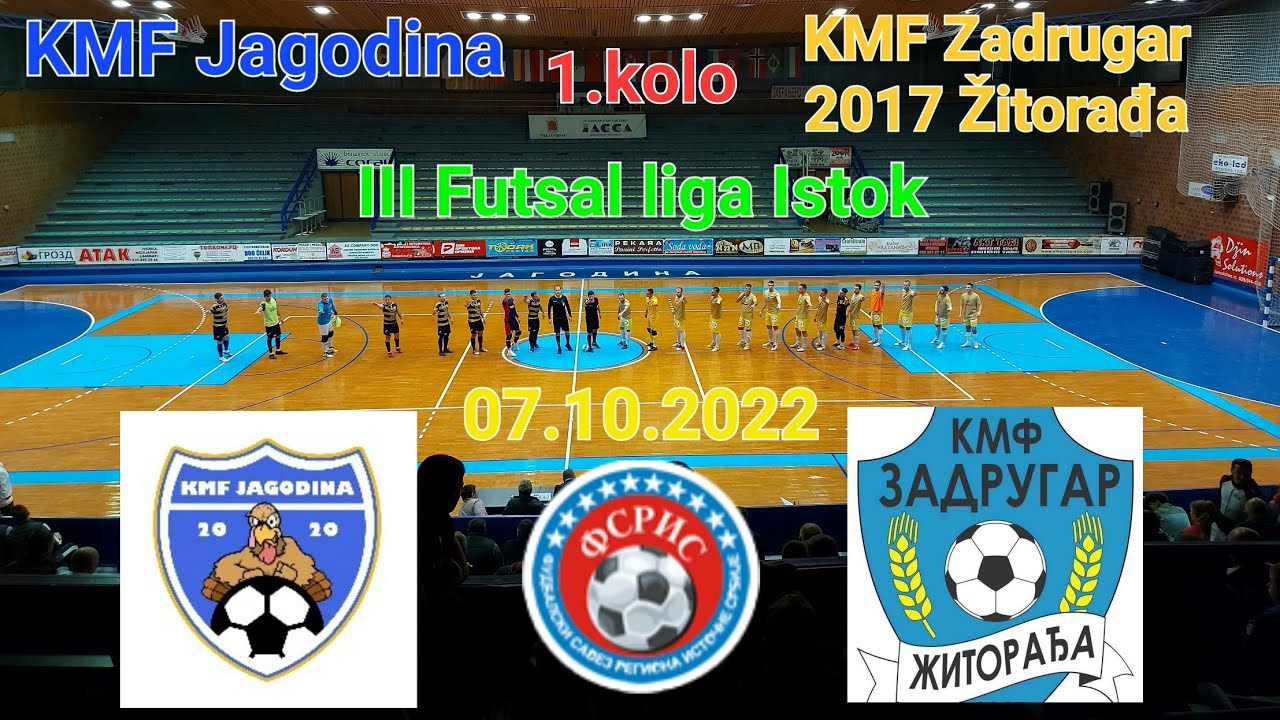 KMF Jagodina-KMF Zadrugar 2017 Žitorađa 5-3(3-1) 1.kolo 3 Futsal liga Istok 2022/23 FS RIS