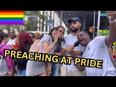 Preaching at the LGBT Pride parade in Manhattan gets wild
