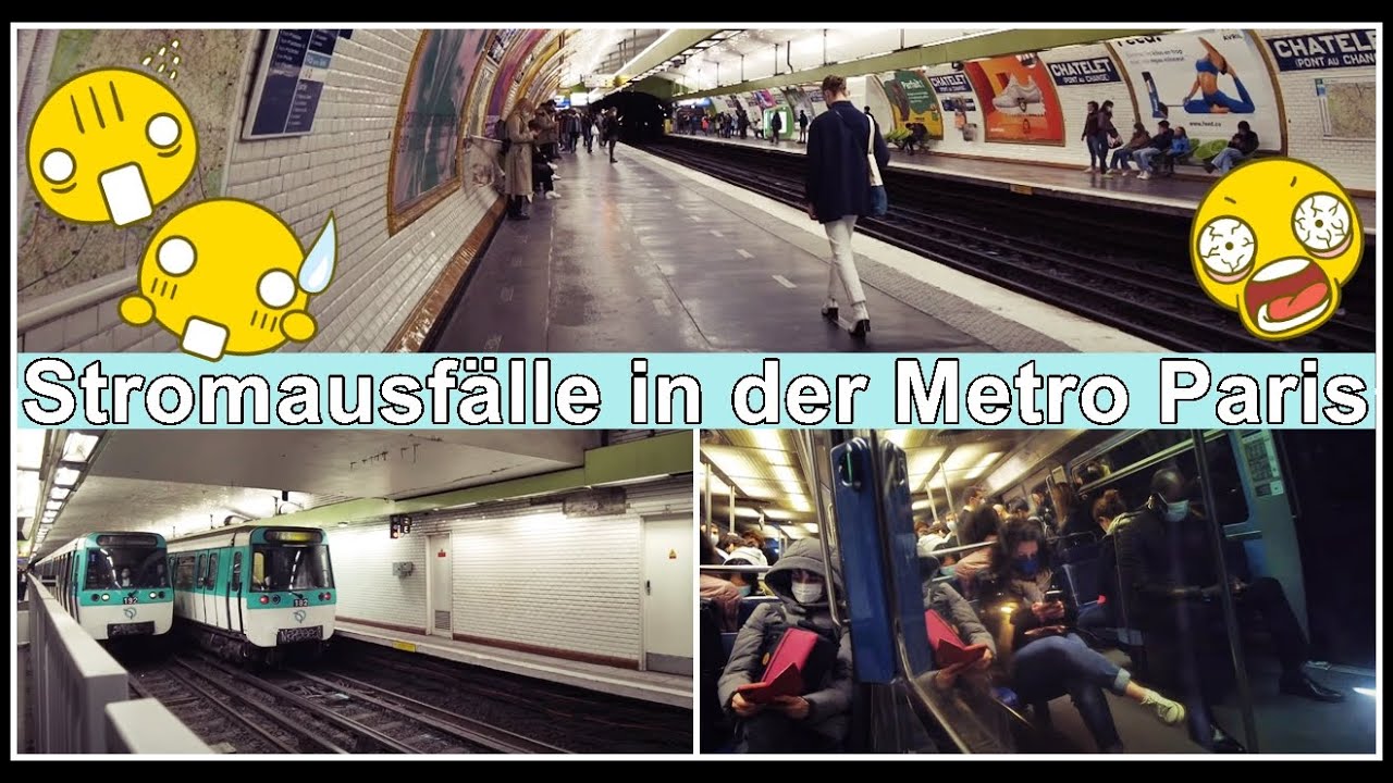 Power failure in the Paris Metro / Stromausfälle in der Metro von Paris, Frankreich 2022
