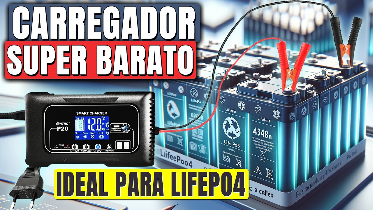CARREGADOR de Bateria: Analise DEFINITIVA, Serve para LifePO4 custa SUPER BARATO HTRC-P20