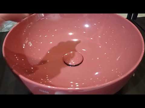 Теракотовий круглий умивальник на стільницю 400x400x150 Cielo Era Small Jungle Corallo, видео 7