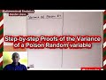 The Poisson distribution: Mathematical derivation of the mean and variance step-by-step