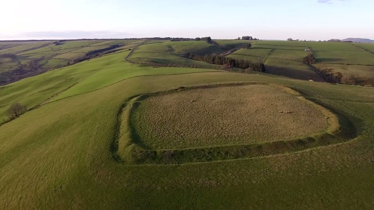 Shropshire Hills Caer-din Ring Hill Fort 4K Drone