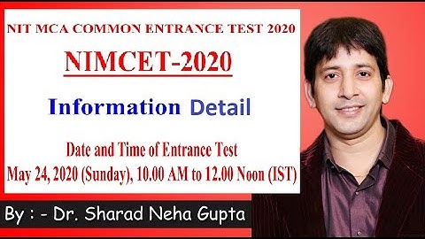 NIMCET-20 Notification, Eligibility,Syllabus, Exam date , Exam Pattern , Rank System
