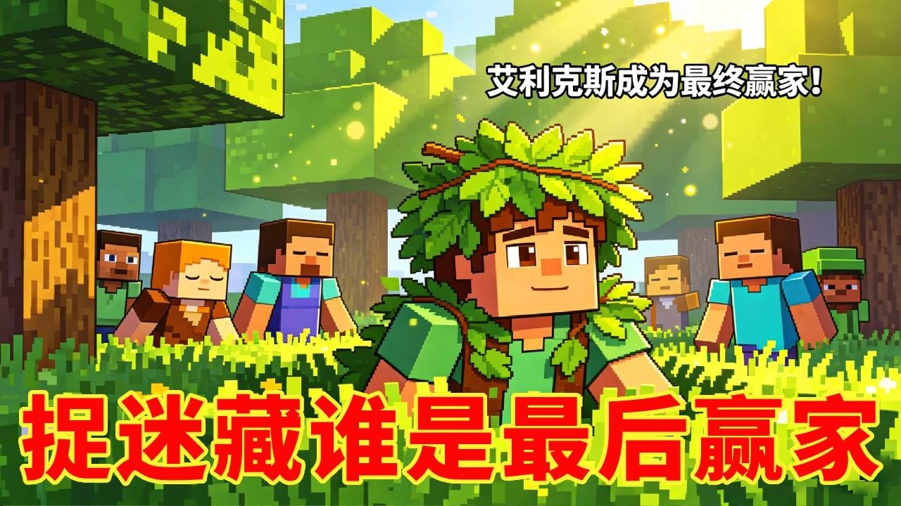 我的世界：和玩家捉迷藏，艾利克斯竟然成为了最终赢家！【钰喏游戏】# 我的世界 #动画 #游戏