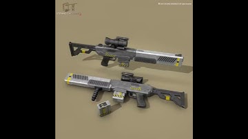 3D Model of Sci Fi Battle Rifle Review