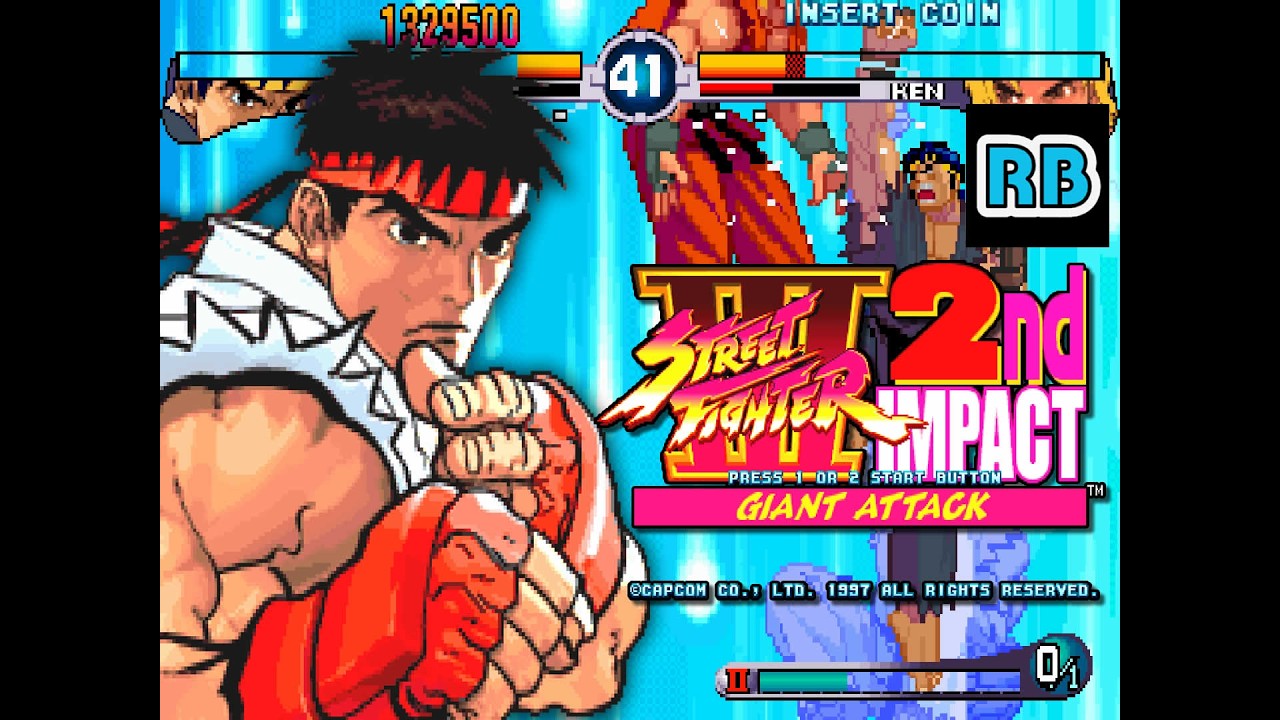 1997 [60fps] Street Fighter III 2nd Impact (Asia) Ryu Hardest ALL