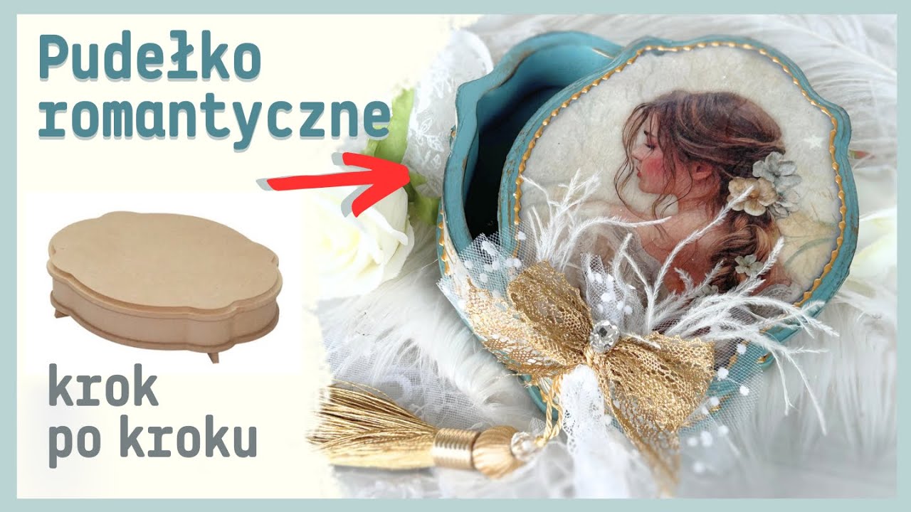 Pudełko decoupage z romantycznym portretem No. 1006