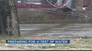 The Ohio River is officially in the flood range--the level just passed 36 feet Wednesday evening