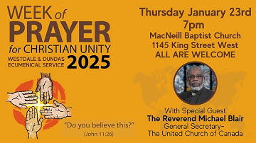 Week of Prayer for Christian Unity Ecumenical Service