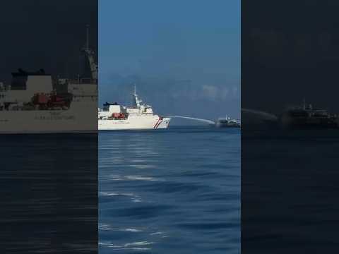 Taiwan Coast Guard uses water cannons against Chinese fishing boat