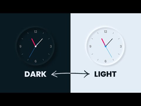 Toggle Between Dark and Light Mode using CSS & Javascript | CSS Neumorphism Working Analog Clock