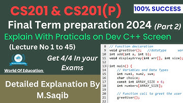 cs201 final term preparation 2024 subjective | cs201p final preparations subjective|cs201 final term