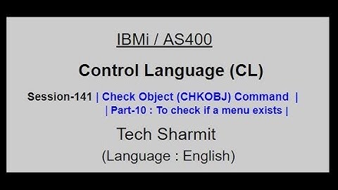 Check Object (CHKOBJ )  command (Part-10)  | IBM i | AS400 | CLLE | cl programming in IBM i  |chkobj