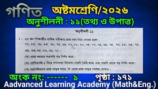 Class 8 Math Chapter 11 Solution | অষ্টম শ্রেণির গণিত অনুশীলনী ১১ (তথ্য ও উপাত্ত) | পৃষ্ঠা ১৭১ |