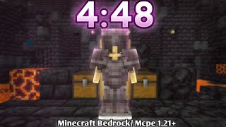 Full Netherite Armor Speedrun In 4:48 😱 | 📱 Mcpe / Bedrock 1.21+ ( SSG )