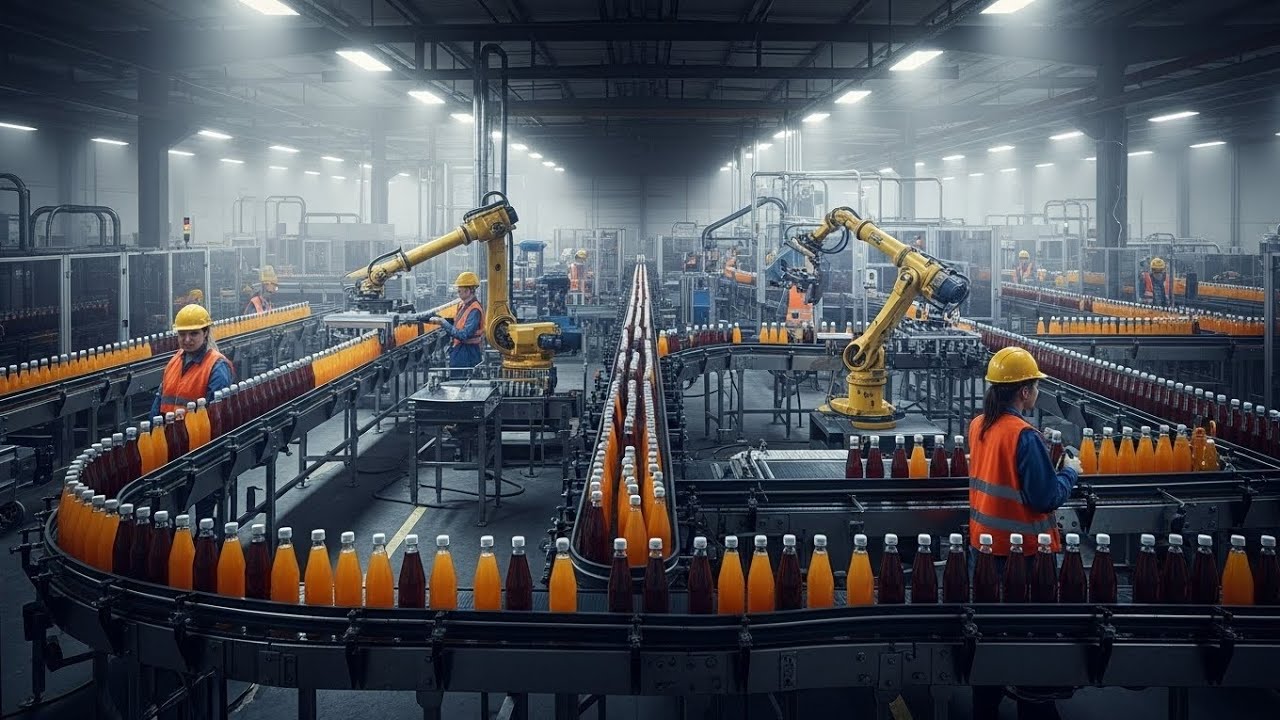 How Beverages Are Made in a Factory | 1-Minute Realistic Documentary | AI Factory Video