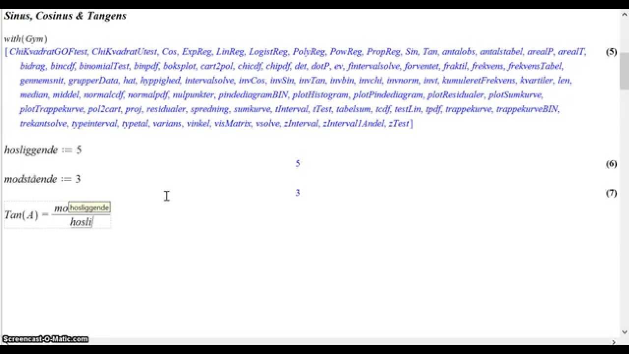 Sinus Cosinus Og Tangens Youtube