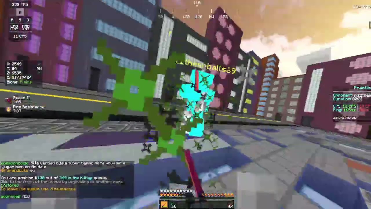 NoDebuff - Astral Practice. Combeando Hacker