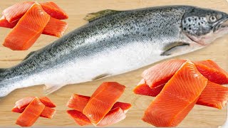 How To Make Fillet A Whole Salmon / How To Make Sushi Series / Fish Cutting Skills / Salmon Fish Cut
