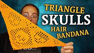 How to FILET CROCHET a hair bandana for Halloween 💀 Right-hand Tutorial