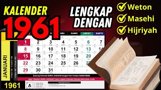 Kalender 1961 Lengkap Dengan Weton Tahun Trikora dan Pembangunan Semesta