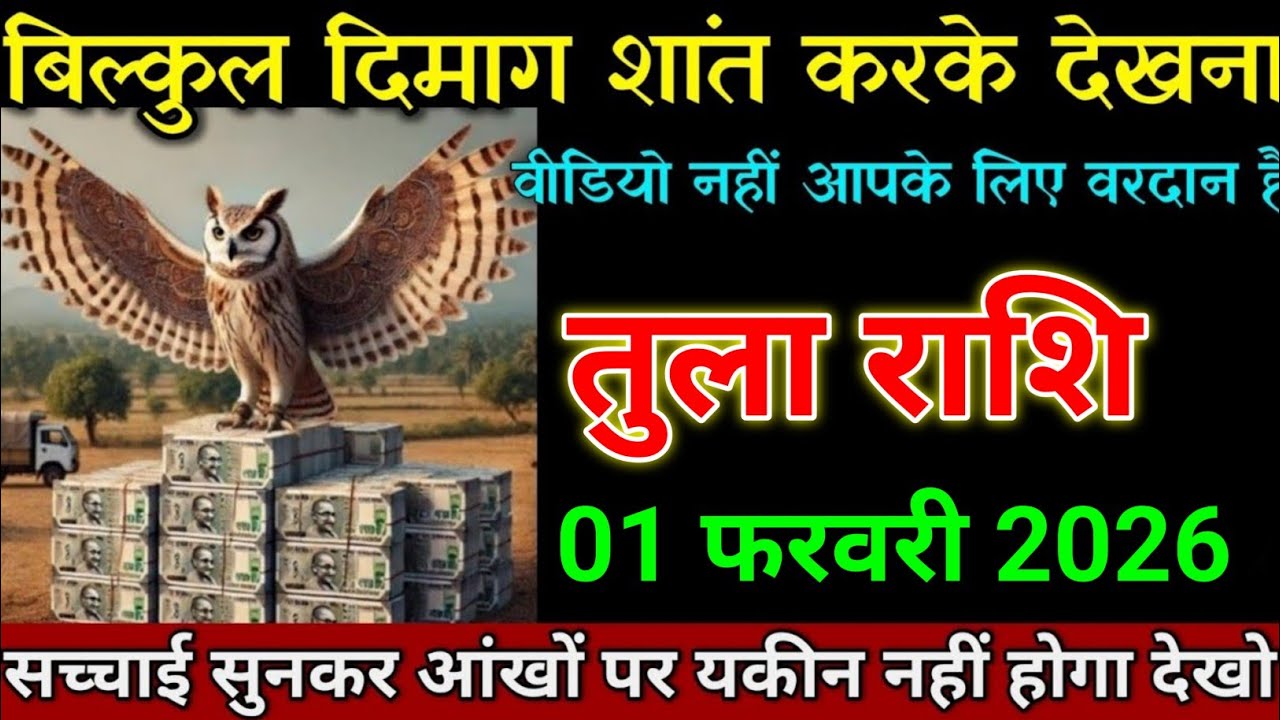 तुला राशि 01 फरवरी 2026 बिल्कुल दिमाग शांत करके देखना वीडियो नहीं वरदान है। Tula Rashi 