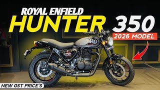 Updated✅ Royal Enfield Hunter 350 Dapper Grey 2026 New Model GST Price Mileage All Details