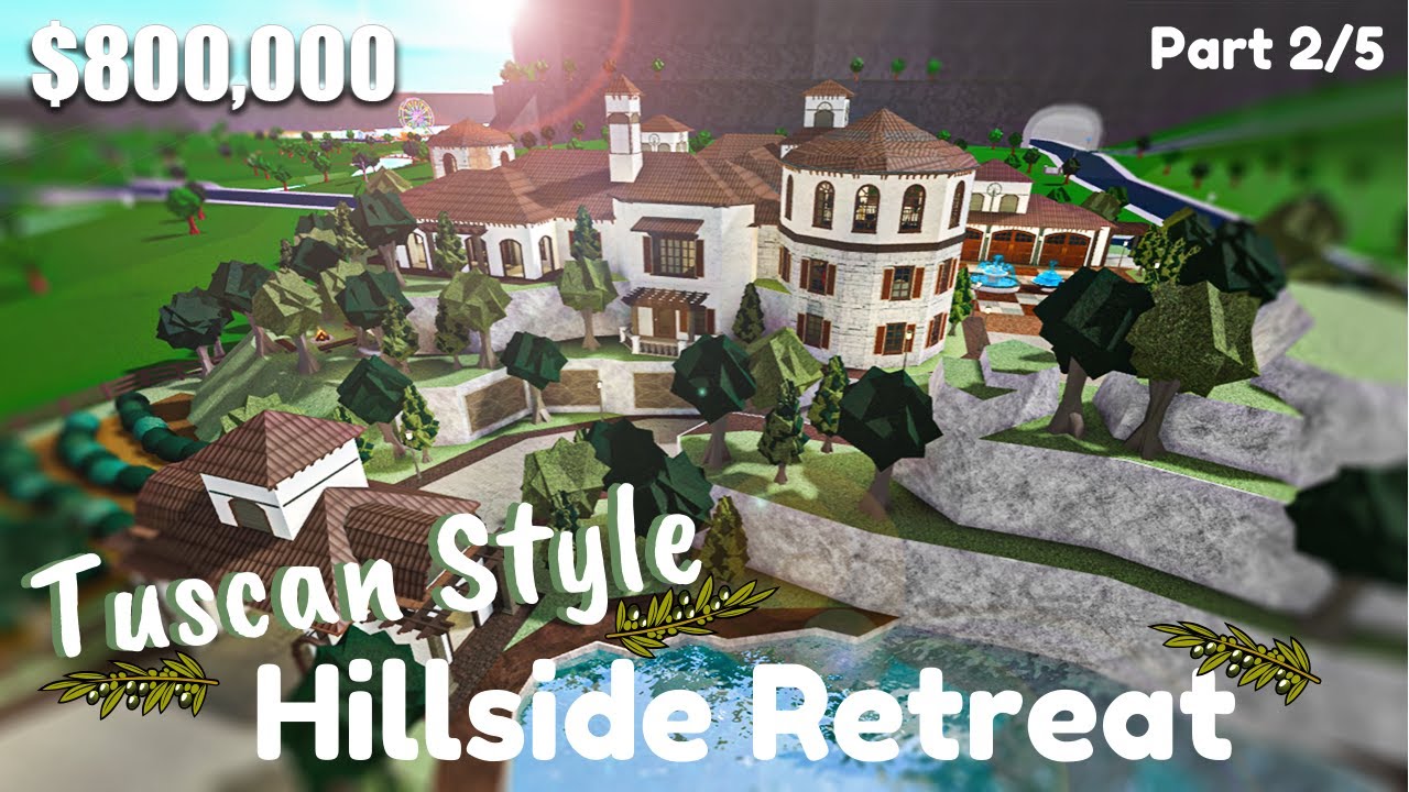 Bloxburg | Tuscan Style Hillside Retreat Mega Mansion || House Build ...