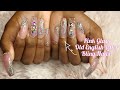 Jelly Pink Old English Holographic Glitter Nails |Client Work|