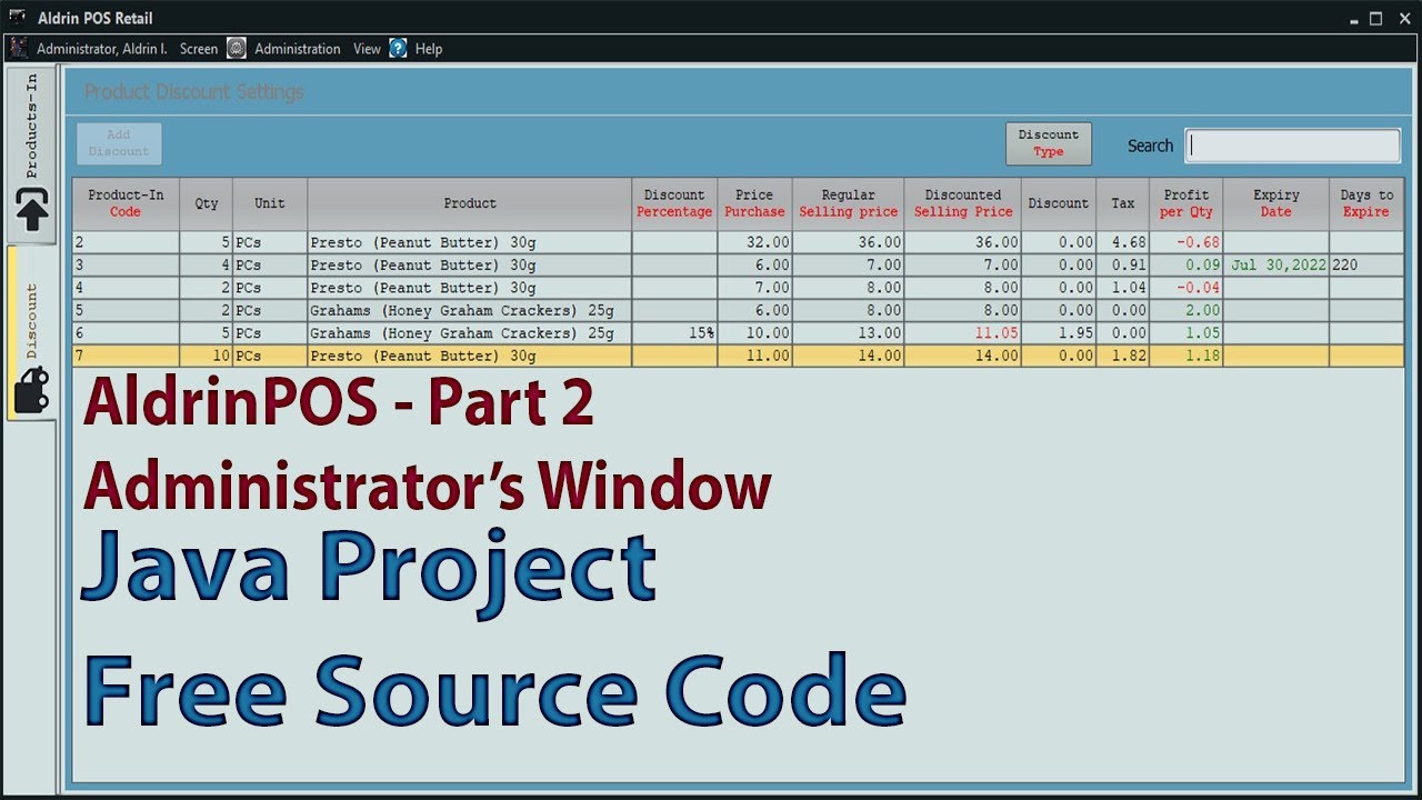 Java Project with Source Code (Supermarket Point of Sale(POS)) | Admin ...
