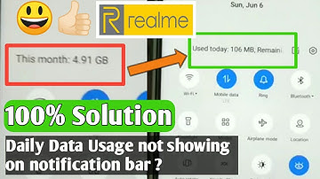 Realme Daily Data Usage not showing on notification bar problem | Fix data usage this, month-daily