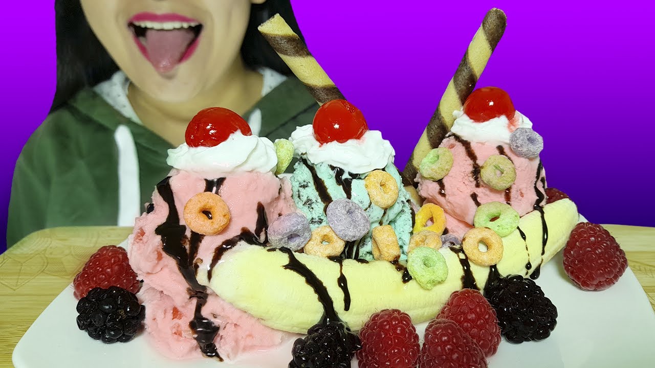 BANANA SPLIT | Helado | AM - ASMR
