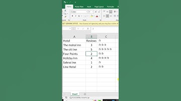 Hotel Reviews in Excel Sheet
