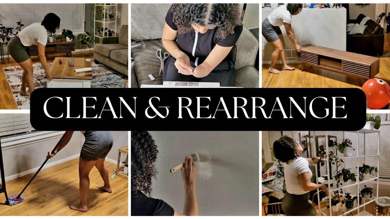 CLEAN | REARRANGE FRONT ROOM | NEW PLANT CABINET! - YouTube