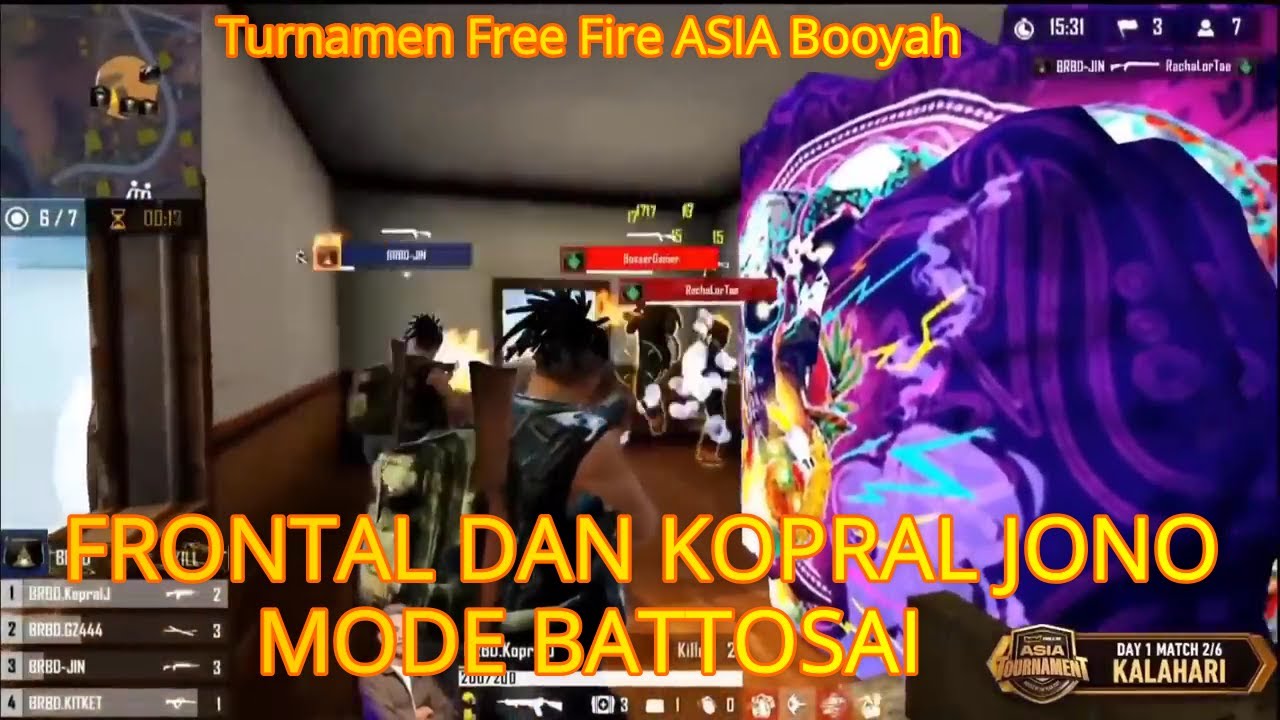 FRONTAL DAN KOPRAL JONO NGAMUK ,Turnamen Free Fire ASIA Booyah YouTube