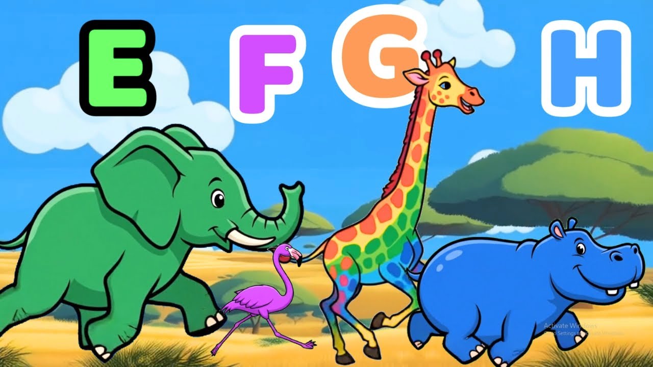 ABC Colorful Safari Animals Song | Animals Run and Transform Into Superheroes