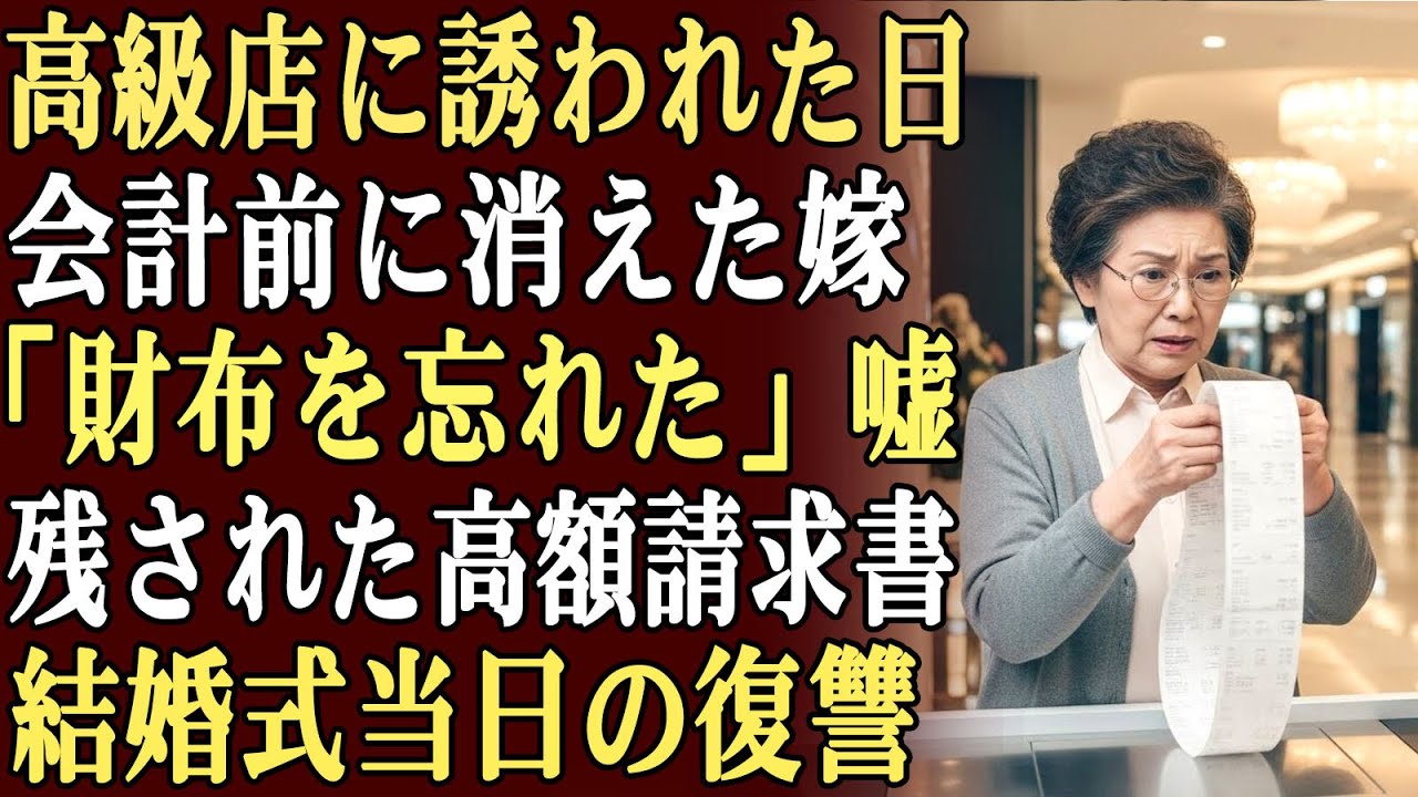 将来の嫁に高級な服を買いに行こうと誘われ、会計の瞬間に「財布を忘れた」と言って姿を消し、私は高額な請求書だけを残された…帰宅した私は、結婚式当日に復讐する計画を立て、彼女を恥に落とすことを決意した。
