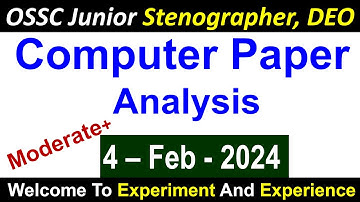 OSSC Stenographer Computer Analysis #ossc #osscexam