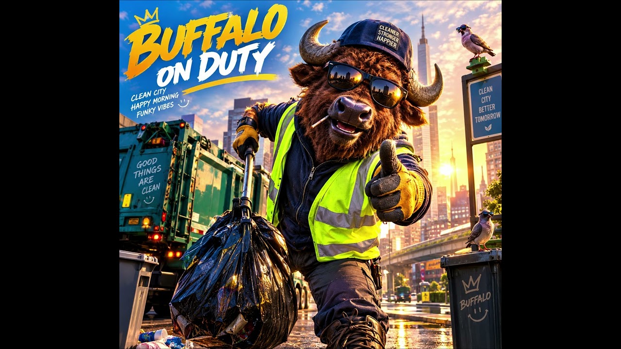 🦬 BUFFALO ON DUTY 🗑️ | 쓰레기 치우는 버팔로가 팝스타가 됐다ㅋㅋ
