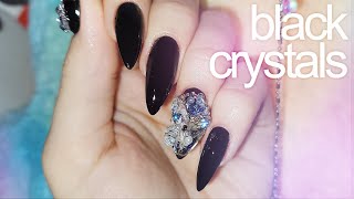 🖤 BLACK DIAMOND 🖤 Dark Fairy 🧚🏻‍♀️ Korean-Inspired Nails #shein