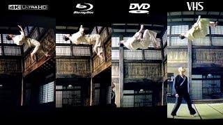 MATRIX Formats Kung Fu fight scene VHS DVD BLU-RAY 4K ULTRA HD Off Screen Resolution Comparison