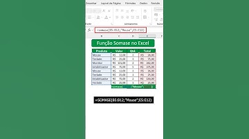 Como usar a função somase no Excel