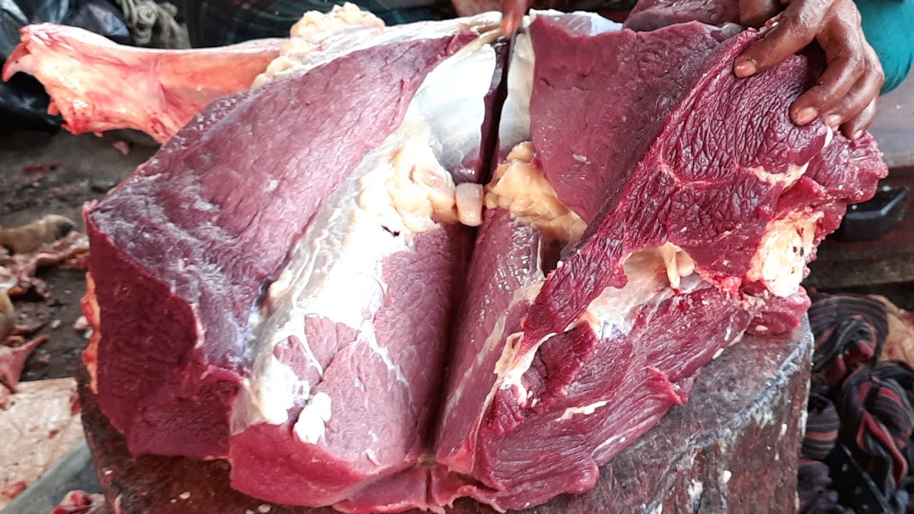 Amazing Meat Cutting Skilled Butcher in Village Beef Shop || Beef Cutting and Selling To Buyer