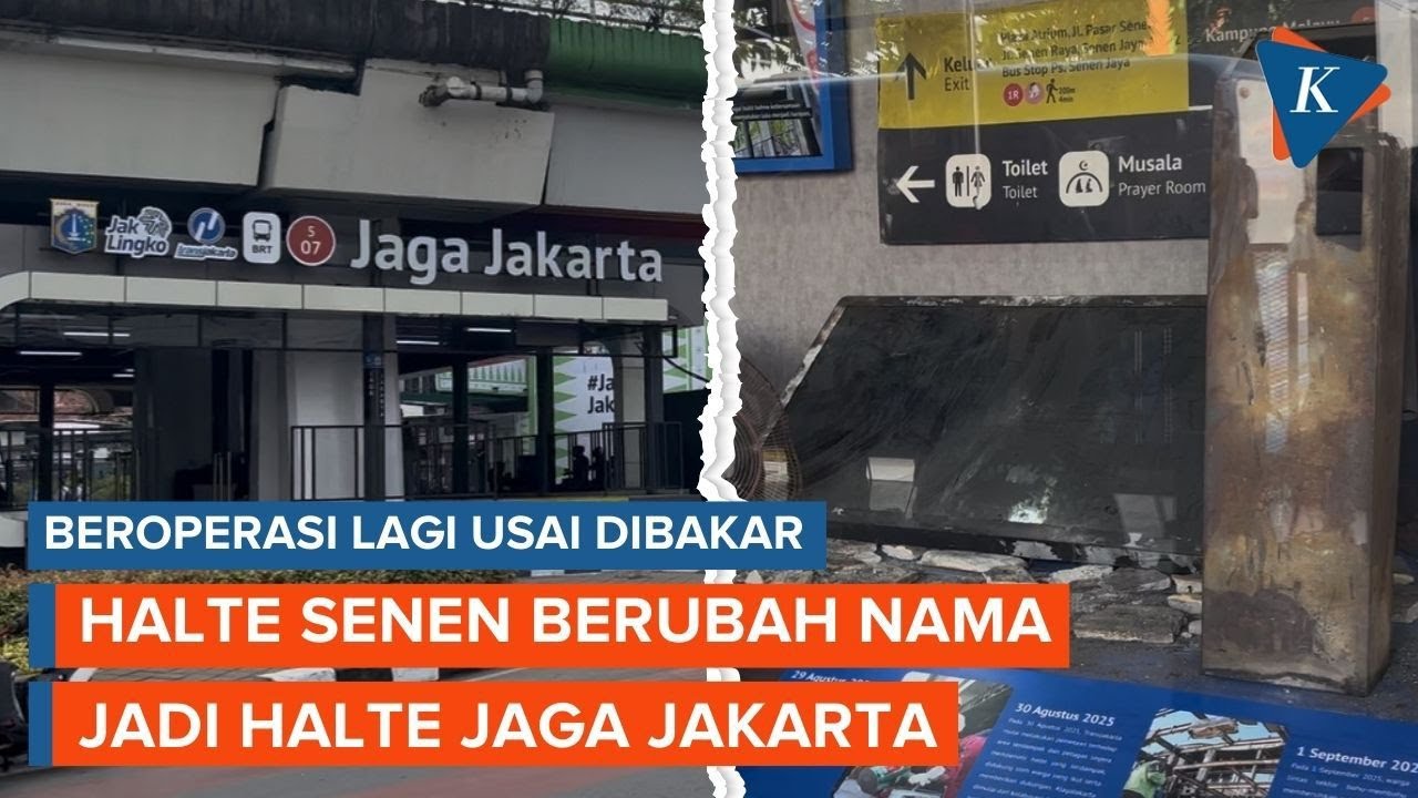 Wajah Baru Halte Senen Usai Dibakar, Berubah Jadi Halte Jaga Jakarta