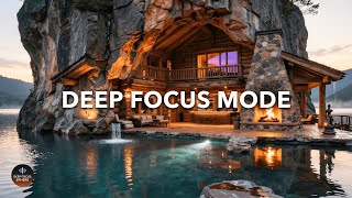 Deep Focus Music | Cozy Waterside Cabin with Fireplace for 3.5 Hours of Undistracted Work