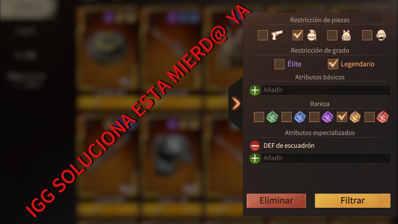 IGG  resuelve esta mierda de error ya , esto no es normal , solo pasa con mi cuenta 